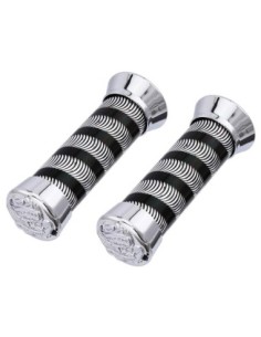 Grips 7/8 long 130mm Swirl 9518 Black/Chrome Eagle.